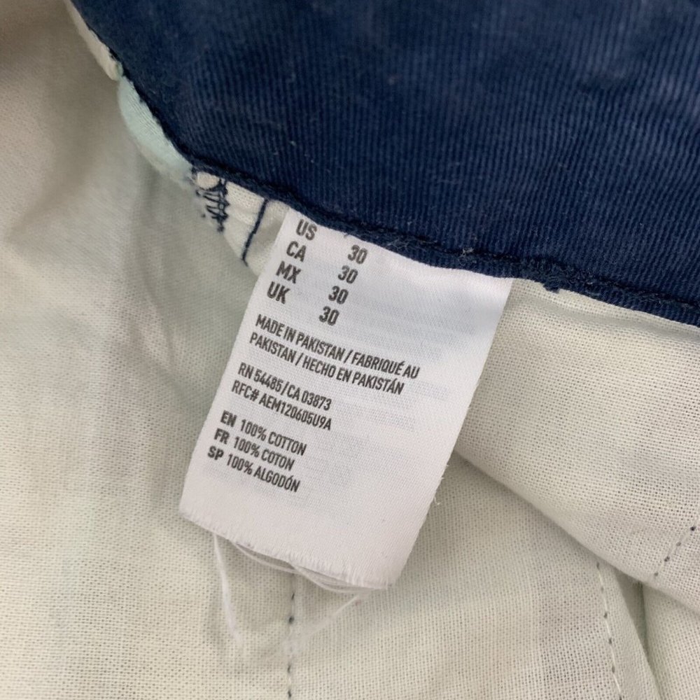 American Eagle Mens 30 x 9" Classic Fit Khaki Chino Shorts Hawaiian Floral Blue - Picture 6 of 7